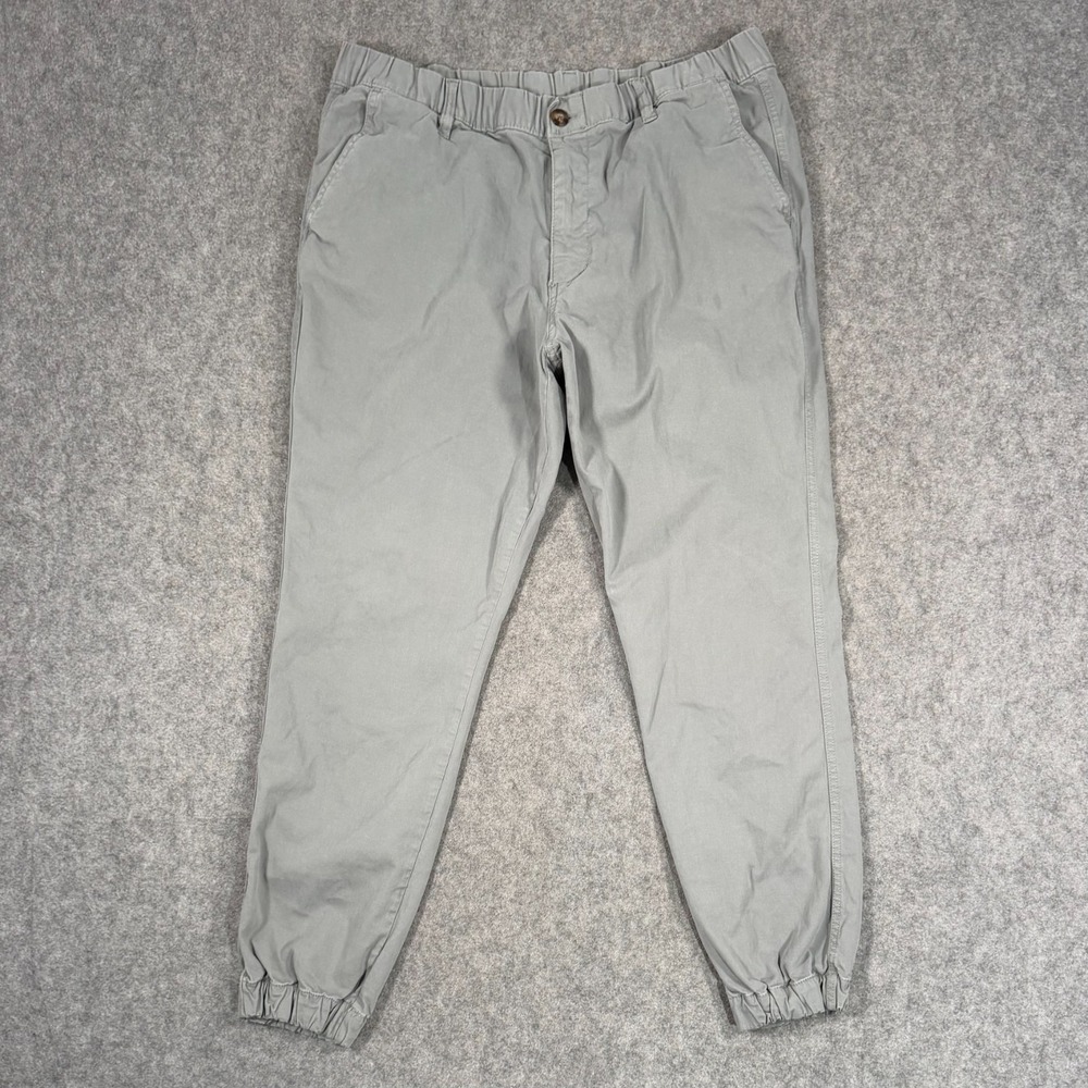 Bearbottom Gray Relaxed Fit Stretch Jogger Chino Pants Men's Size XLx28